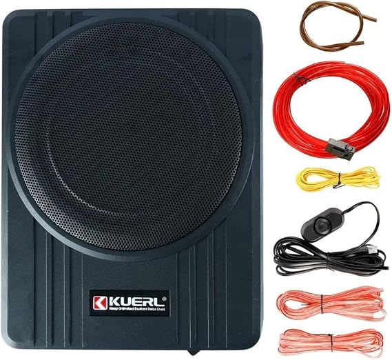 Yaeccc Subwoofer and Amp Package,Underseat Subwoofer Active Powered Amplifier Bass Enclosed,10 Inch Powered Car Subwoofer(800W Peak Power