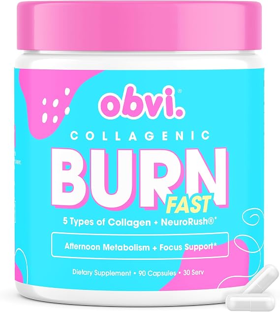 Obvi Multi Collagen Burn Fast | Hydrolyzed Collagen Peptides Types I, II, III, V, X | Keto & Gluten Free | 30 Servings