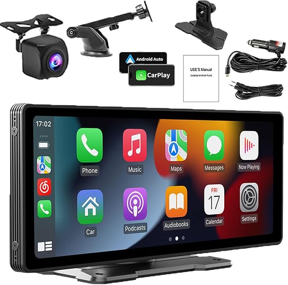 Driveview Flexscreen Pro Carplay 2025 Model, CarTablet Pro Max 2025 Model, Portable Carplay & Android Auto Screen 1080p Backup Camera With 2.5k Dash Cam/1080P Backup (With Camera)