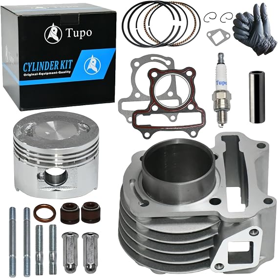 SOLD OUT-Tupo GY680-47 Cylinder Kit 80cc Big Bore Compatible with TAOTAO JONWAY ZNEN Roketa ATV Moped Go-Kart That Equipped With GY6 4-Stroke 69mm Valves 139QMB Engine, Top End Rebuild Kit