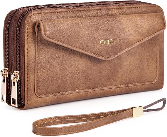CLUCI Wallet Women Capacity Wristlet Purse for Women Long Ladies Wallet RFID Blocking Multi Credit Card Holder | Large Capacity, Multi Credit Card Holder, PU Leather Womens Wallet