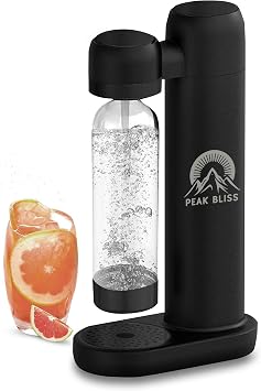 Original Soda Maker Matte Black Carbonate Drink 1L PET Bottle Included, Create Sparkling, Seltzer & Fizzy Water, Compatible with Any Screw-In 60L CO2 Carbonator Not Included