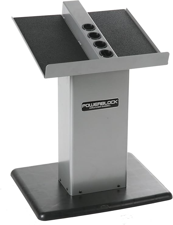 POWERBLOCK Large Column Stand, Dumbbell Rack & Weight Rack,Silver/black | Designed for PowerBlock Expandable Dumbbells to keep your gym organized