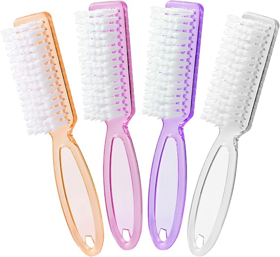 Nail Brush for Cleaning Fingernails, Larbois 4 Pack Deep Cleaning Fingernail Brush for Cleaning Nail Scrubber Brush Heavy Duty Foot Brush Handle Grip Nail Brushes for Toes and Fingernails