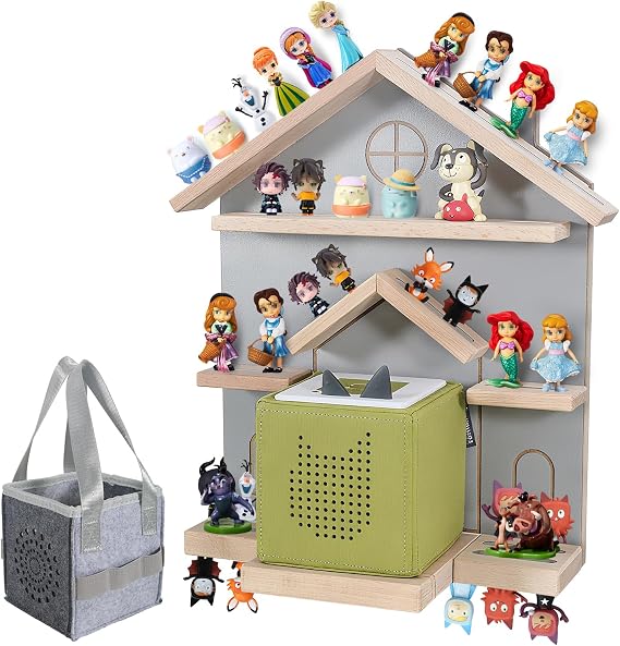 Givilio Tonie Shelf for Toniebox - Toniebox Storage for All Your Tonie Accessories toniebox Characters and toniebox Figures, Toniebox Organizer, Tonie Shelf(Grey)