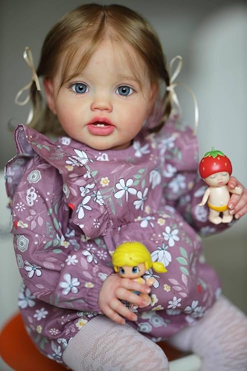 Realistic Reborn Baby Doll 24 inch Toddler Girl Look Real Lifelike Silicone Babies Soft Body Weighted Doll for Toddler Children Age 5+ Year Old Girls