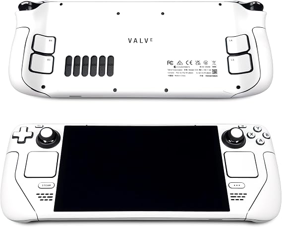 Steam Deck Skin, White Edition, Full Wrapping Matte Vinyl Skin for Steam Deck (Designed by POP SKIN), Compatible with Both Steam Deck LCD Version and OLED Version.