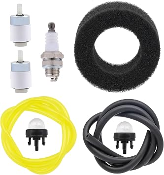 NIMTEK Air Filter Spark Plug Fuel line Filter Repower Kit for Troy-Bilt TB15CS TB25CS TB25ET TB75SS TB90BC String Trimmer TB3100BV TB320 leaf blower