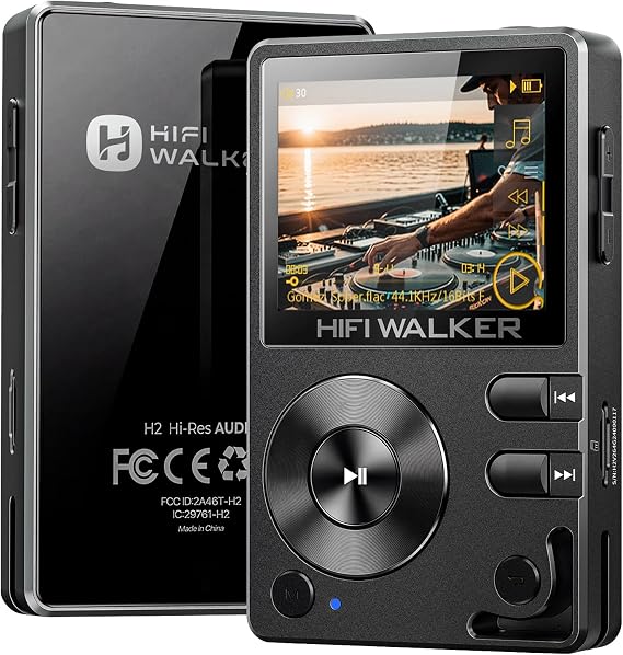 HIFI WALKER H2 MP3 Player – High Res Audio DAP with Bluetooth5.2, Lossless Music Player, DSD DAC Support, Portable FLAC Player with Line Out, 64GB Memory Card, Expandable to 256GB