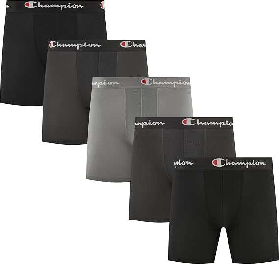 Champion Men's Performance Boxer Briefs, 5-Pack