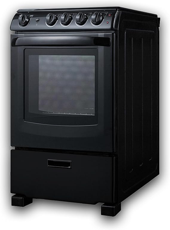 Summit 24 Electric Smooth Top Range, Large 2.9 cu.ft Oven, ADA Complaint, Black- REX2431BRT