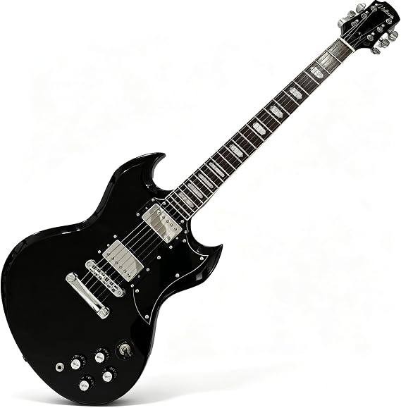 Electric Guitar, Black, Dual Humbucker Pickups, Chrome Hardware