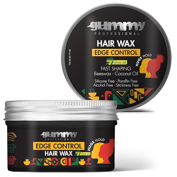Gummy Hair Wax Edge Control Huge Hold Styling Wax for Sleek Edges and Baby Hairs Alcohol Free and Stickiness Free with Coconut Oil Smooth, Defined Finish for Textured Hair 3.5 oz / 150 ml