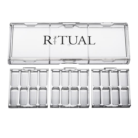Empty Makeup Palette | 24 Wells | Modular Interchangeable Depotting System | Ritual Pro Palette 3 | 8 Well Bundle, Lipstick, Creams, Alcohol based makeup and paint, watercolor, Gouache, Acrylic paint