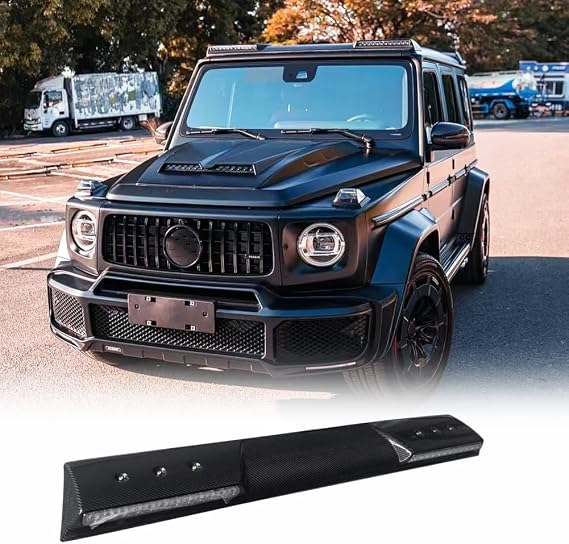 W463 Carbon Fiber Front Roof Spoiler for Mercedes Benz G Class W463 G500 G550 Sport Utility 4 Door 2014-2018 Rear Spoiler Lip Body Kits Factory Outlet(with LED Light)