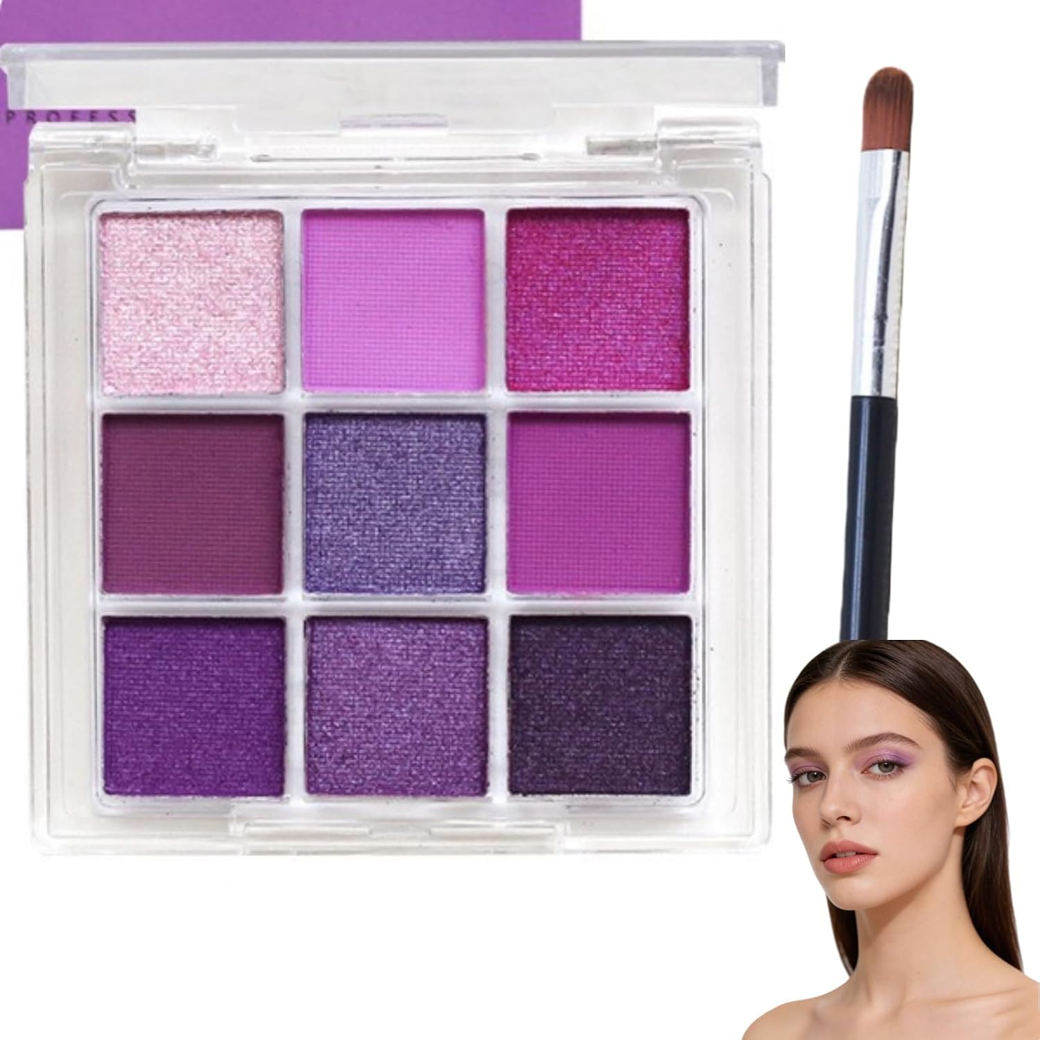9 Colours Purple & Purple Eyeshadow Palette - Softer Eyeshadow Purple Glitter Purple Eyeshadow Glitter Eyeshadow Highly Pigmented Powder II Matt & Shimmer