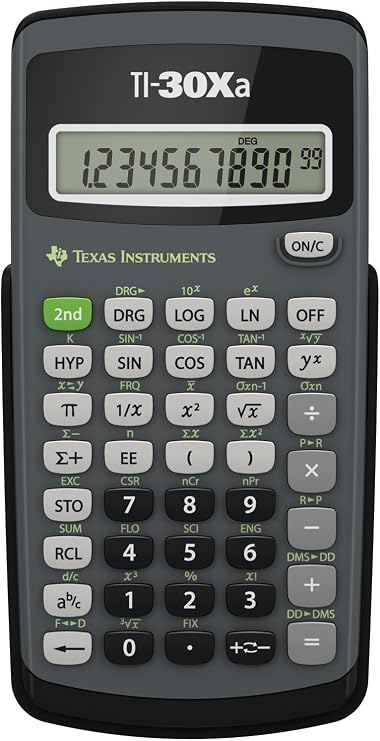 Texas Instruments TI-30Xa Scientific Calculator | Basic, battery-operated; One-line display for general Math and Science
