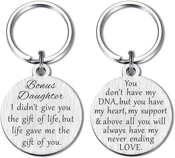 Bonus Daughter Gifts, Stepdaughter Keychain, Birtdhay Christmas Grad