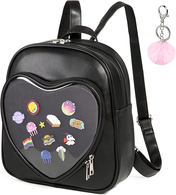 Chillpaper Ita Bag Backpack Heart Shaped Purse, PU Leather