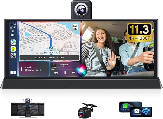 11.26'' 4K Carplay Screen for Car Tablet Pro Max 2026 w 350 Rotatable Lens