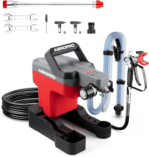 AEROPRO Tools 750W Airless Paint Sprayer for House Painting, 3000PSI | High Pressure, Thinning-Free, with Tip Sets & Tip Extension, Indoor Paint Sprayer for 5 Gallon DIY Painting Projects