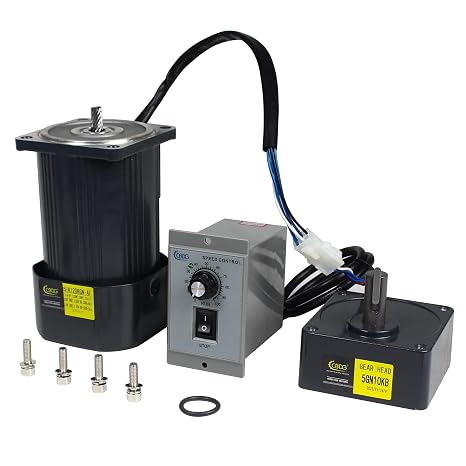 CNCTOPBAOS 120W AC Gear Reduction Motor CW/CCW 10K 110V w/Speed Controller