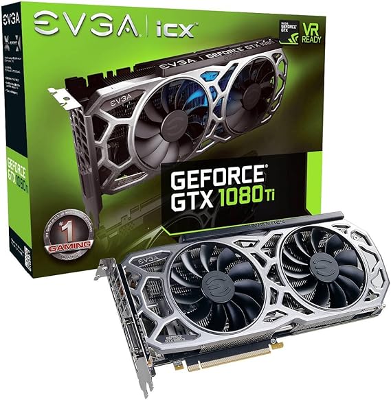EVGA GeForce GTX 1080 Ti Gaming 11GB GDDR5X iCX Technology - 9 Thermal Sensors & RGB LED G/P/M Graphic Cards (11G-P4-6591-KR)