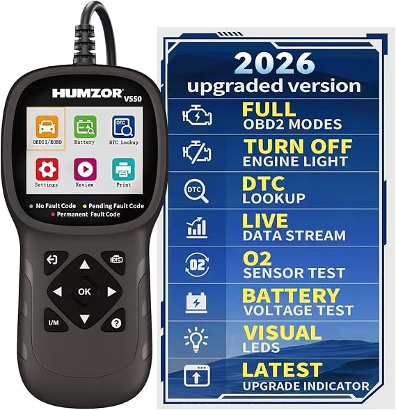 V550 Enhanced OBD2 Scanner, Automotive Code Reader for Check Engine Light, Car Diagnostic Scan Tool with Read & Clear Fault Codes, Battery Test & Live Data, Compatible with 1996+ OBDII Vehicles