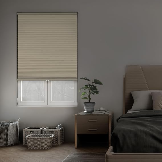 DEZ FURNISHINGS Cordless 1.5" Signature Blackout Cellular Shade, Energy Saver, 69.5" W x 84" H, Ivory