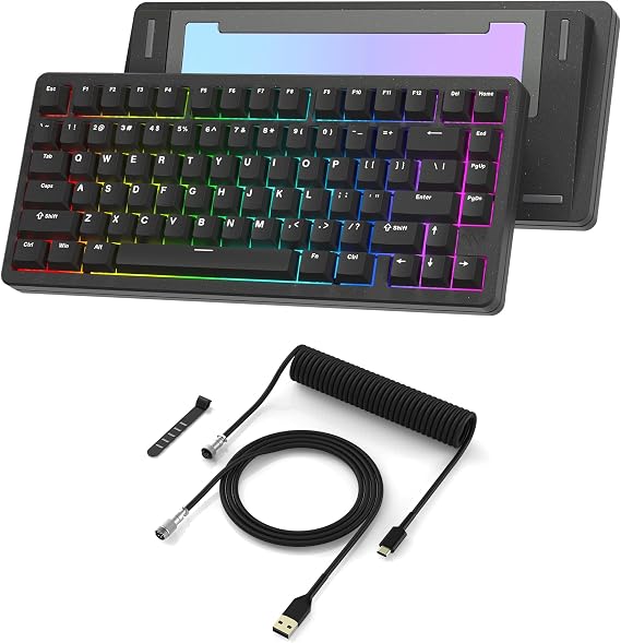 Womier SK75 75% Mechanical Gaming Keyboard, USB, VIA Custom Coiled Cable
