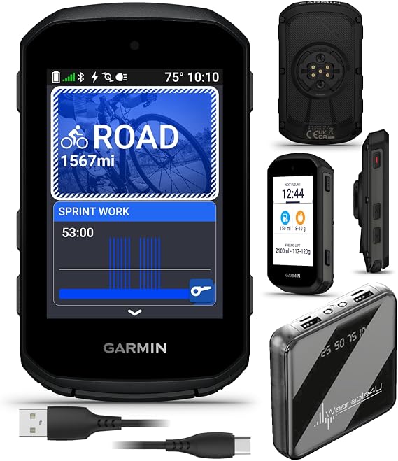 Garmin Edge 550, Compact GPS Cycling Computer, 2.7" Vivid Color Display, Bike-Specific Mapping, Advanced Training and Performance Insights with Wearable4U PowerBank Bundle