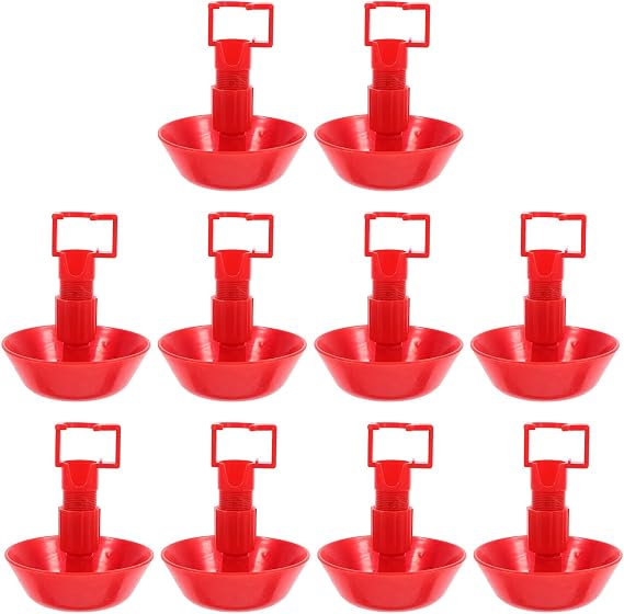 Angoily 10pcs Automatic Chicken Waterer Cups Water Dispenser for Chicks Poultry Drinking Bowls Suitable for Ducks Geese and Turkeys in Farm and Backyard Use