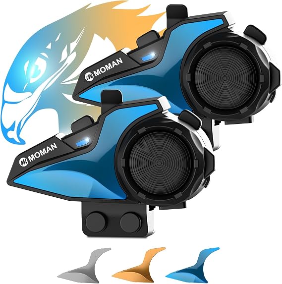 Moman H2E Motorcycle Headset Intercom 2Way 1000M Universal Pairing