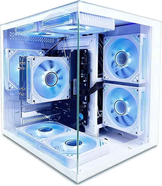 suevery Prebuilt Desktop PC Tower Computer AMD Ryzen5 4Cores Up to 4.2G