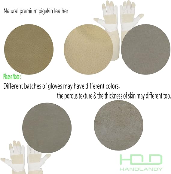 HANDLANDY Pruning Gloves Long for Men & Women, Pigskin Leather Rose Gardening Gloves- Breathable & Durability Gauntlet Gloves