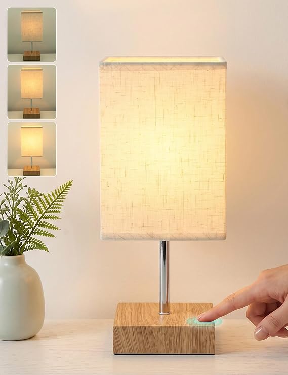 HSLighting Bedside Lamps, Touch Control Table Lamp Square [Energy Class F]