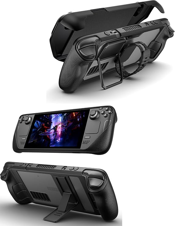JSAUX PC0104 ModCase for Steam Deck + PC0105 Steam Deck Case with Adjustable Angle Stand