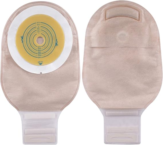 Carbou Ostomy Bags,20PCS Colostomy Supplies,One Piece Drainable Ostomy Pouch for Ileostomy Stoma Care, Cut-to-Fit (One Piece Closure)
