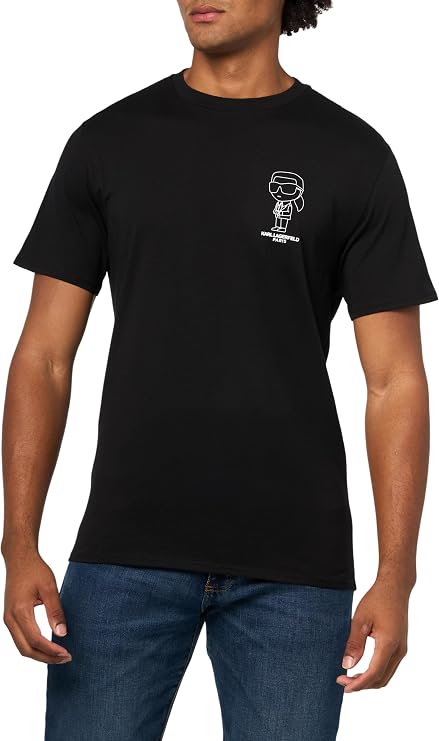 Karl Lagerfeld Men's Short Sleeve U-Neck Karl Logo Graphic T-Shirt
