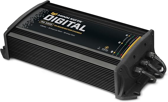 Minn Kota 1823305 MK 330D Digital On-Board Marine Battery Charger, 3 Bank x 10 Amps