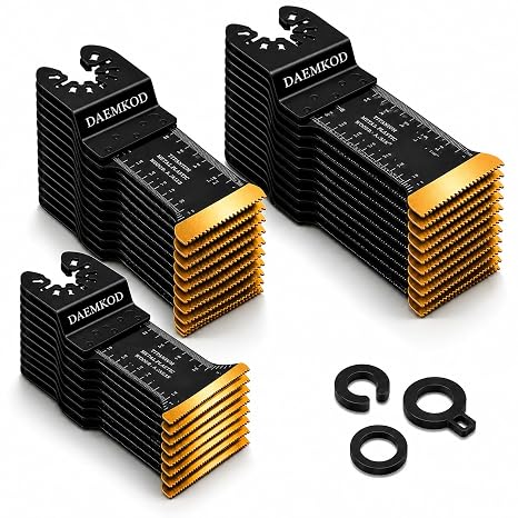 30PCS Titanium Metal Cutting Oscillating Blades for Wood & Plastic | Titanium-Coated Multi Tool Blades Kits for Multitool Blades, Fit Dewalt Bosch Ryobi Milwaukee, Built for Longer Life