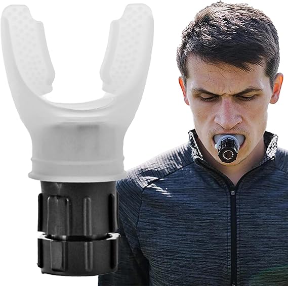Lung Trainer for Athletes - 12cm Portable Breathing Device, Adjustable Intensity Knob, Strength Booster, Endurance Enhancer | Adult Respiratory Trainer for Sports Fitness Daily Workout Use