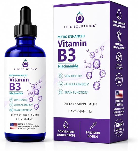Life Solutions Liquid Vitamin B3 Niacinamide Drops, 2 oz