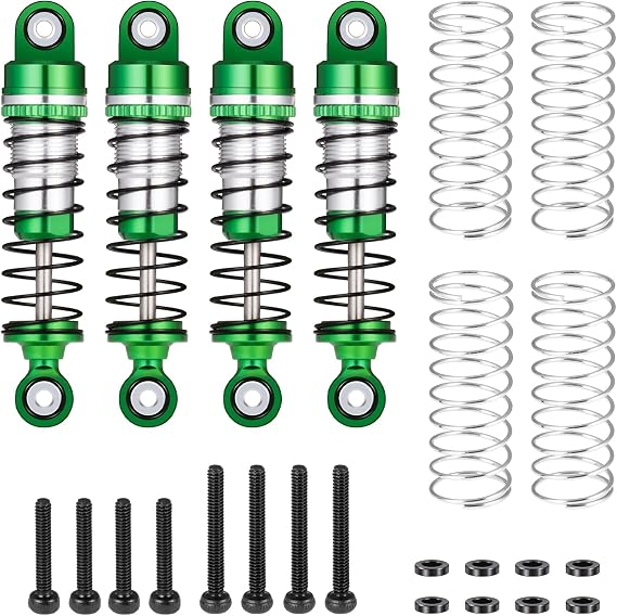 RCLIONS RC Car Shocks 42mm Oil Shock Absorber for FMS 1/18 FCX18 LC80 RC Crawler Car Upgrade Parts (Green)