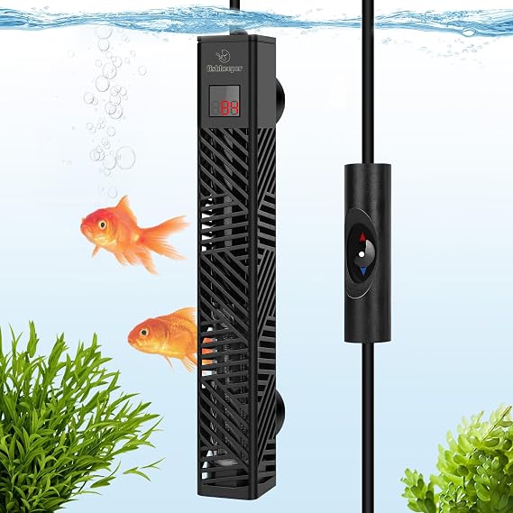 fishkeeper Adjustable Fish Tank Heater 200W/300W for 1-80 Gallon Aquariums | Explosion Proof Submersible Aquarium Heater with LED Digital Display and Overheat Protection for Saltwater & Freshwater Tanks