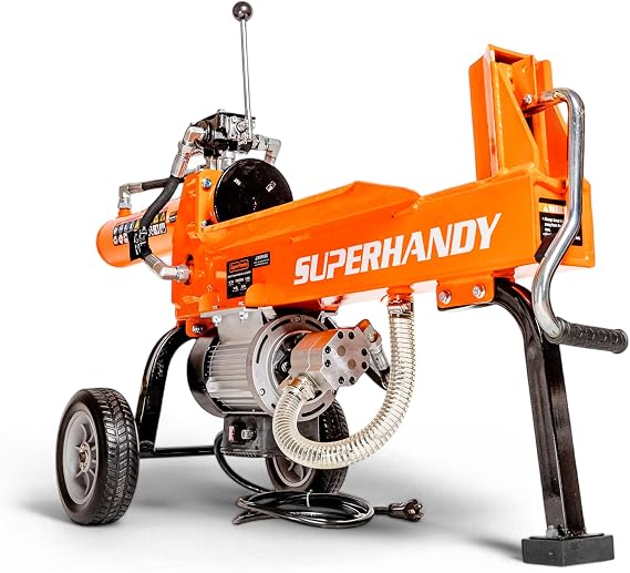 SuperHandy Hydraulic Log Splitter, 14 Ton, Portable Firewood Splitter | for firewood, cabins and seasonal wood prep; auto-return ram helps keep splitting cycles moving; Firewood Splitter; Wood Prep