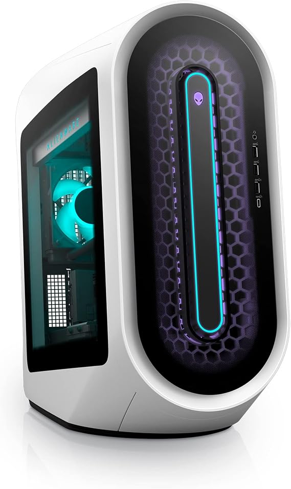 Alienware Aurora R13 Gaming Desktop - Intel Core i7-12700KF, 16GB DDR5 RAM, 1TB SSD + 1TB HDD, NVIDIA GeForce RTX 3070 Ti 8GB GDDR6, Liquid-Cooling, Windows 11 Home - Lunar Light