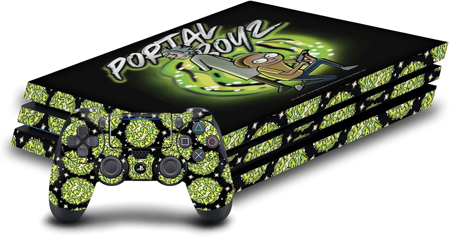 Head Case Designs Officially Licensed Rick and Morty Portal Boyz Graphics Vinyl Sticker Gaming Skin Decal Cover Compatible with Sony Playstation 4 PS4 Pro Console and DualShock 4 Controller