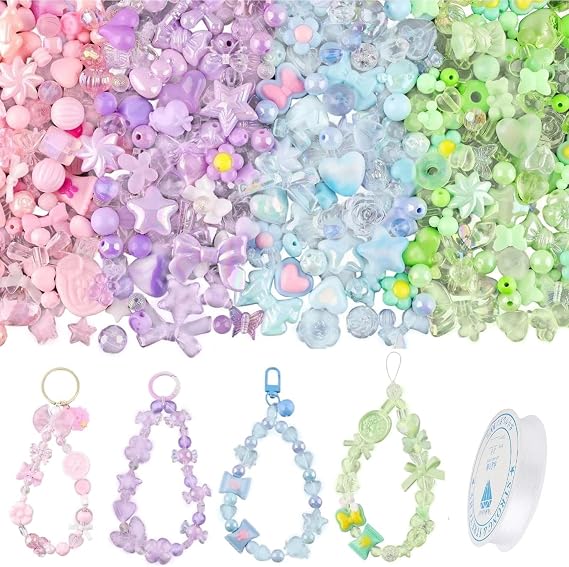 Acrylic Beads for Bracelets, 180PCS-240PCS Plastic Beads for Crafting