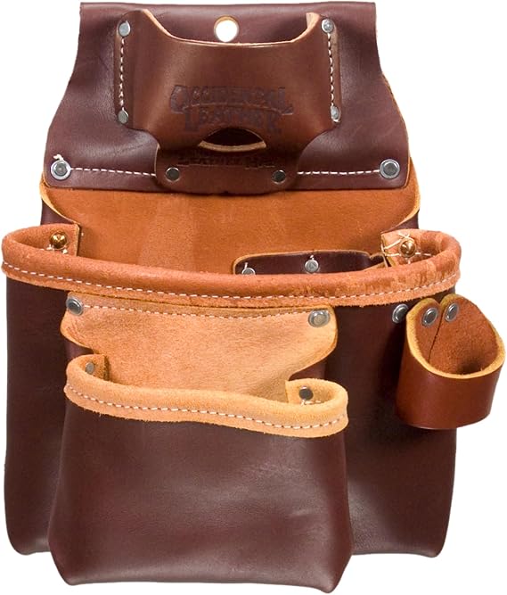 Occidental Leather 2 Pouch Pro Tool Bag with Tape Holder - 10 Pockets & Tool Holders - Made in USA